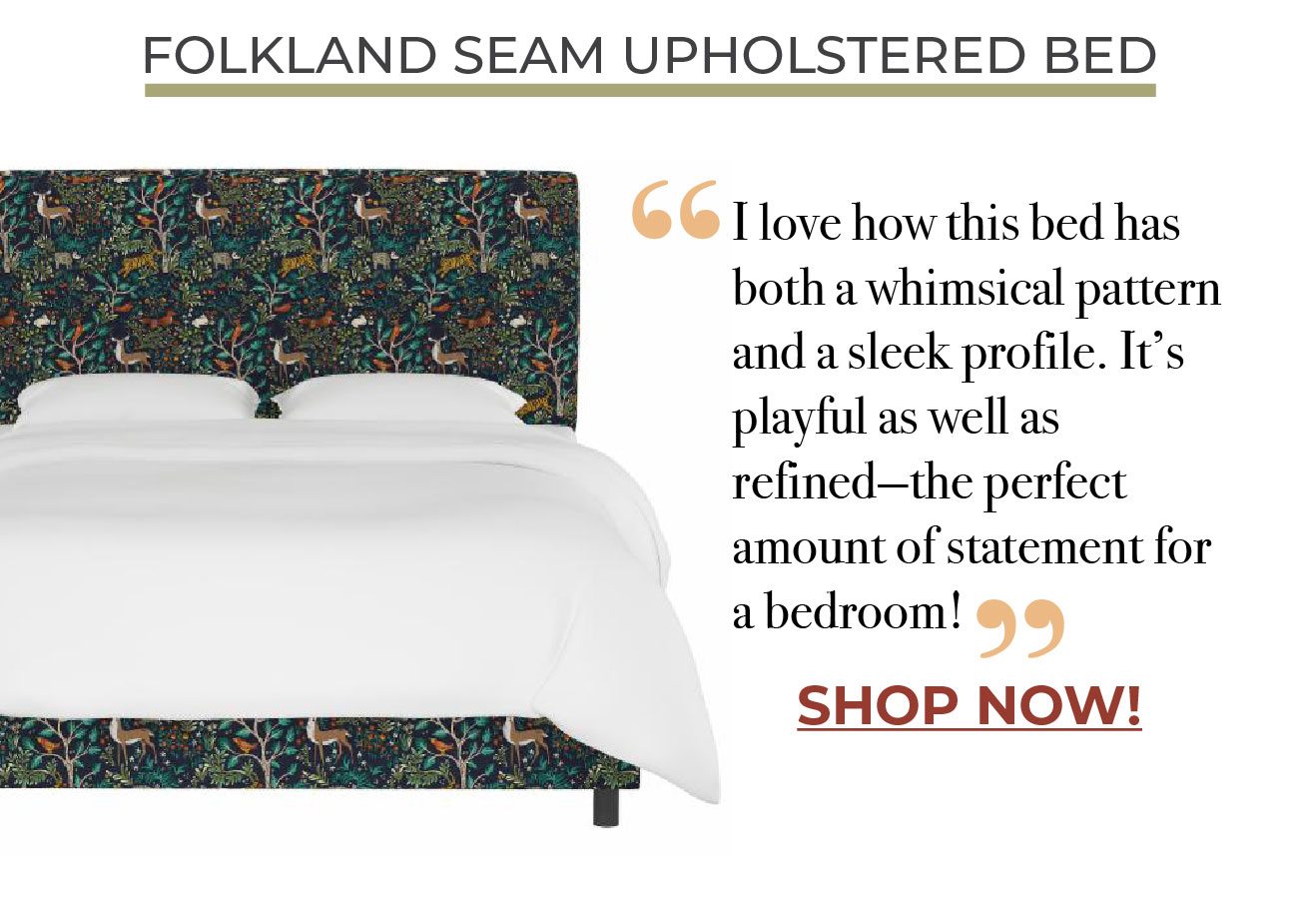 Folkland Seam Upholstered Bed