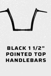 Black 1 1/2 in pointed top handlebars