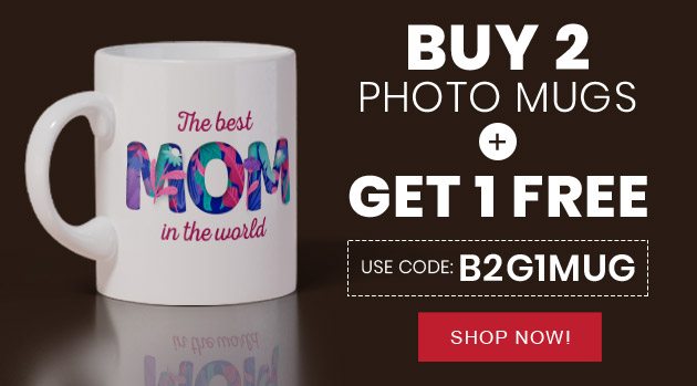 Buy 2 Photo Mugs + Get 1 FREE