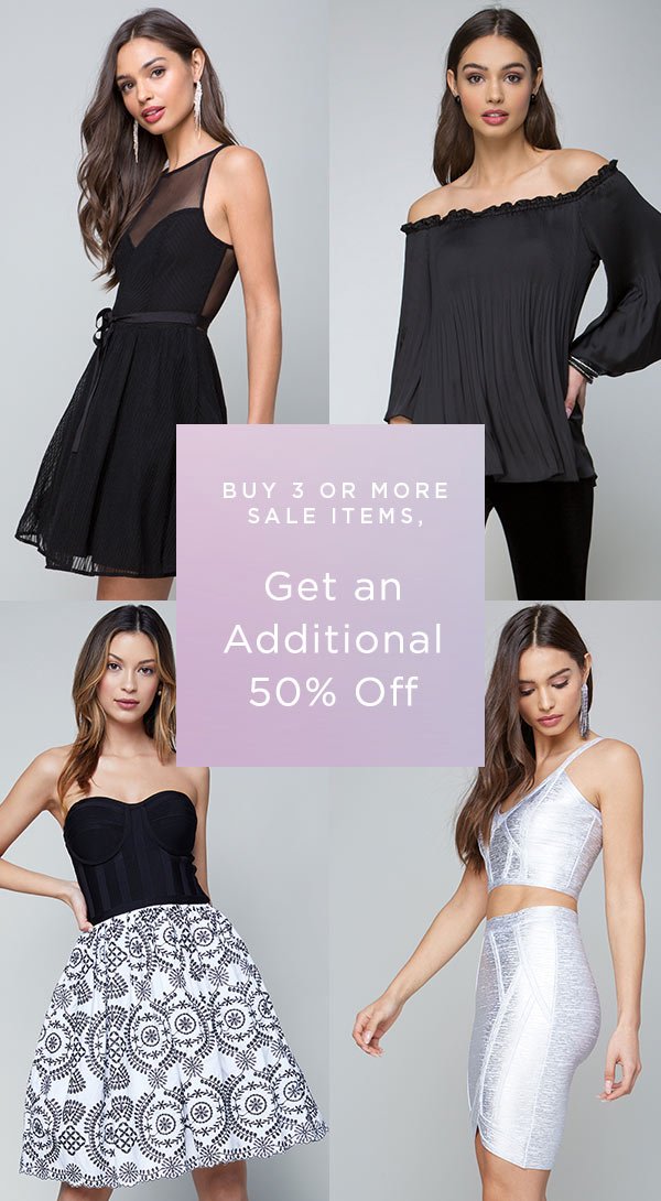 Buy 3 or More Sale Items, Get an Additional 50% Off