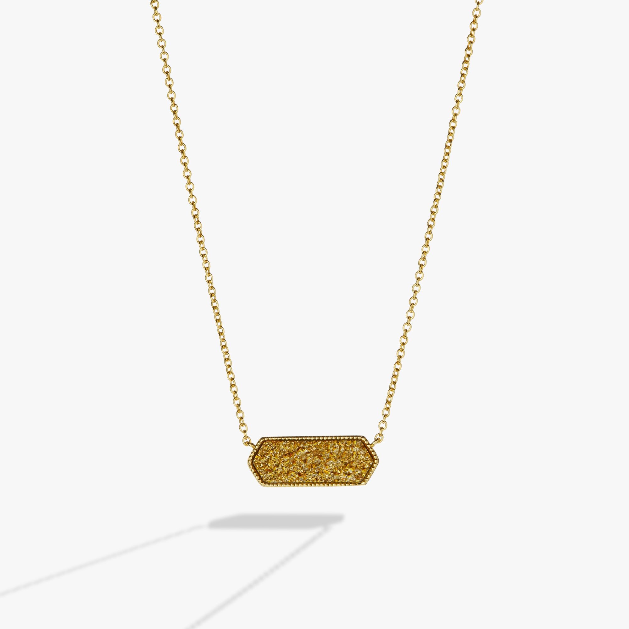 Image of Glitter Druzy Pendant Necklace, Gold