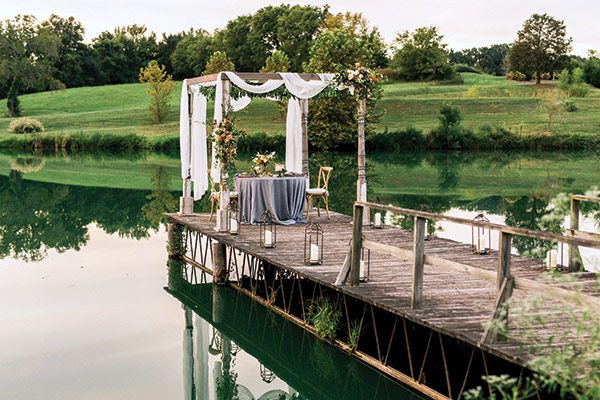 wedding on a dock