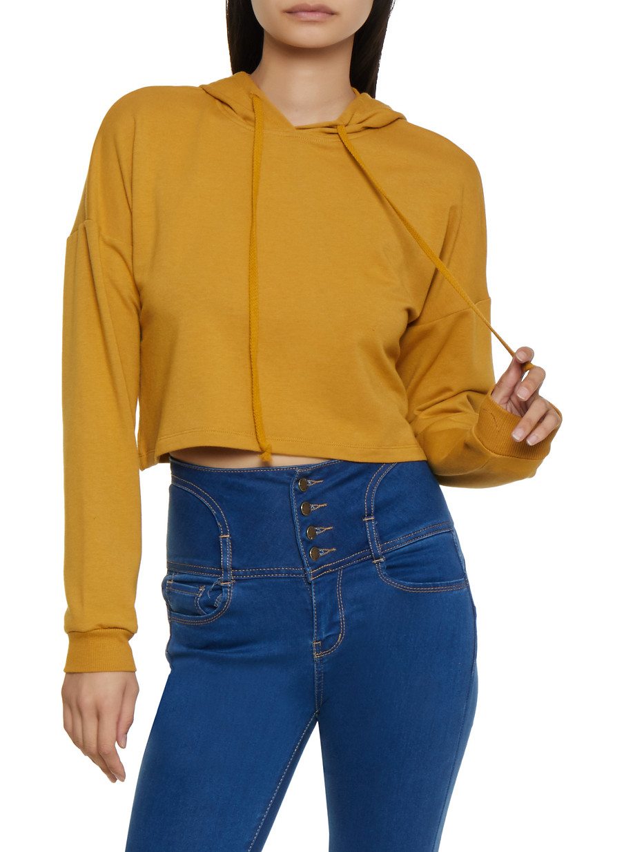 Long Sleeve Hooded Crop Top