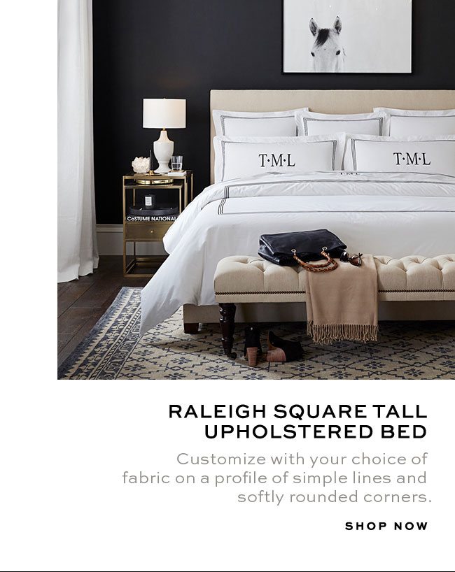 RALEIGH SQUARE TALL UPHOLSTERED BED