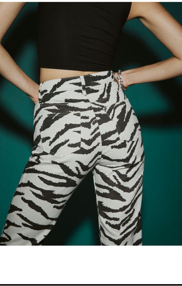 Tiger High Rise Straight Long Jeans White Tiger