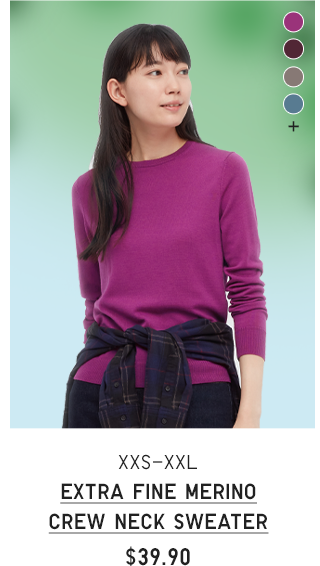 WOMEN EXTRA FINE MERINO CREW NECK SWEATER