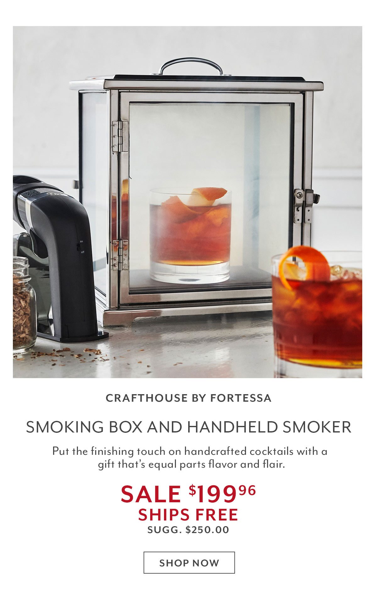Crafthouse by Fortessa Smoking Box and Handheld Smoker