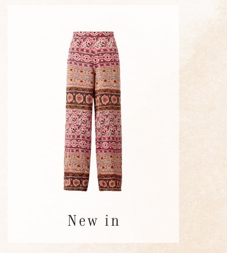 Skylar print trousers in sustainable viscose natural