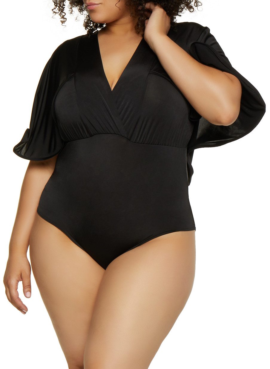 Plus Size Cape Back Bodysuit