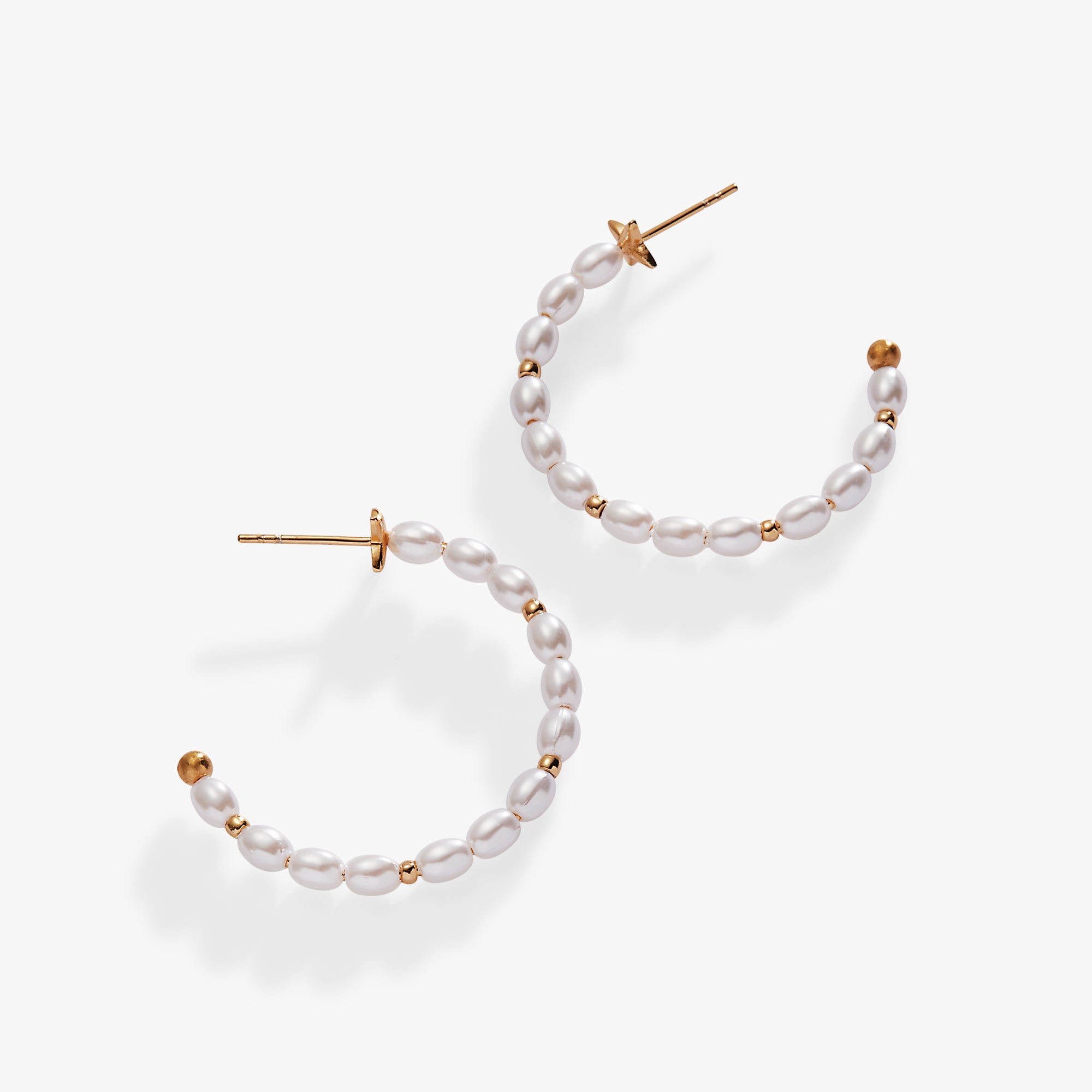 Image of Rice Pearl Hoop Earring