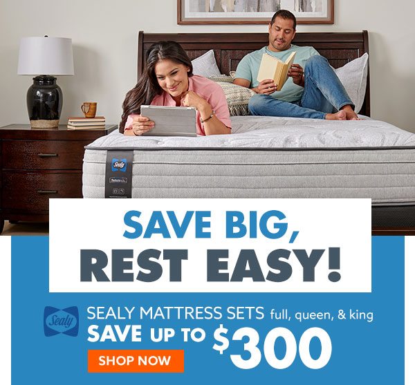 Save up to $300 on Sealy Mattress Sets (full, queen, and king)