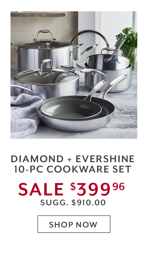 Greenpan Diamond + Evershine 10-PC Cookware Set