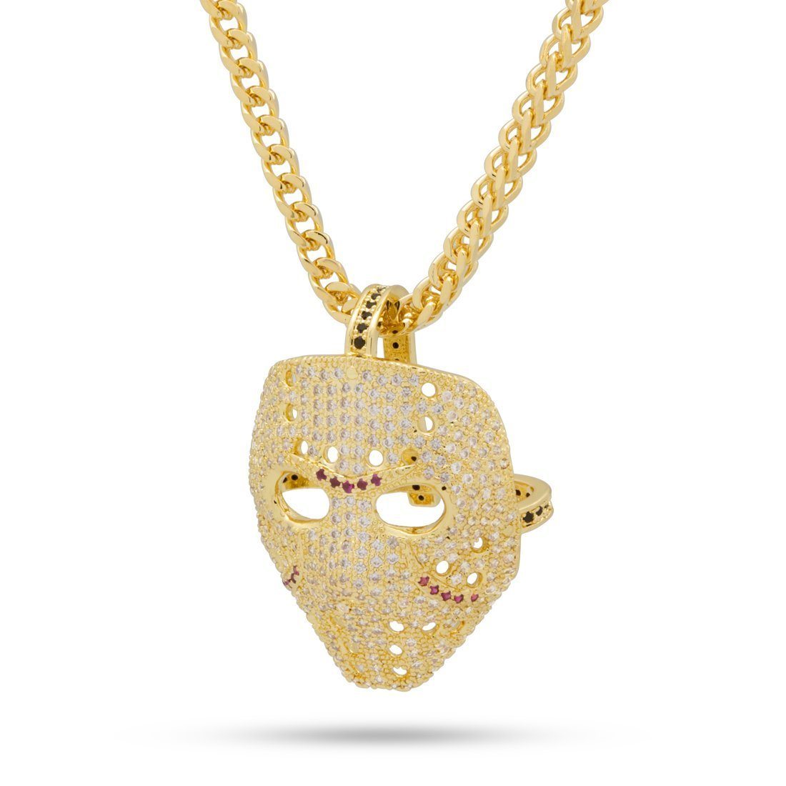 Image of 14K Gold Hockey Mask Necklace