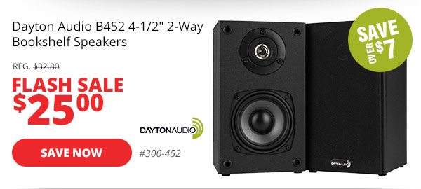 Dayton Audio B452 4-1/2in 2-Way Bookshelf Speaker Pair