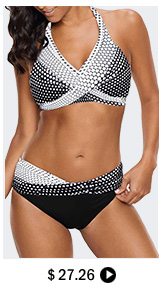 Polka Dot Print Halter Neck Bikini Set