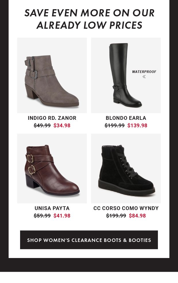 SHOP WOMEN'S CLEARANCE BOOTS & BOOTIES