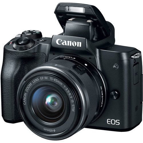 New! Canon EOS M50 Black with EF-M 15-45mm IS Lens