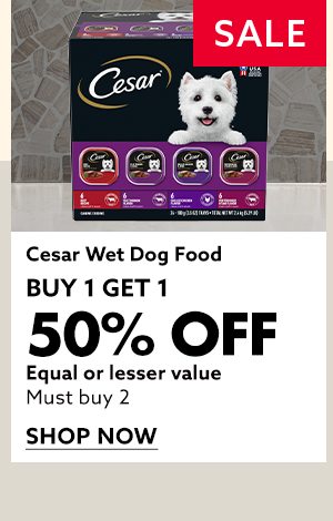 Cesar Wet Dog Food Buy 1 Get 1 50% Off