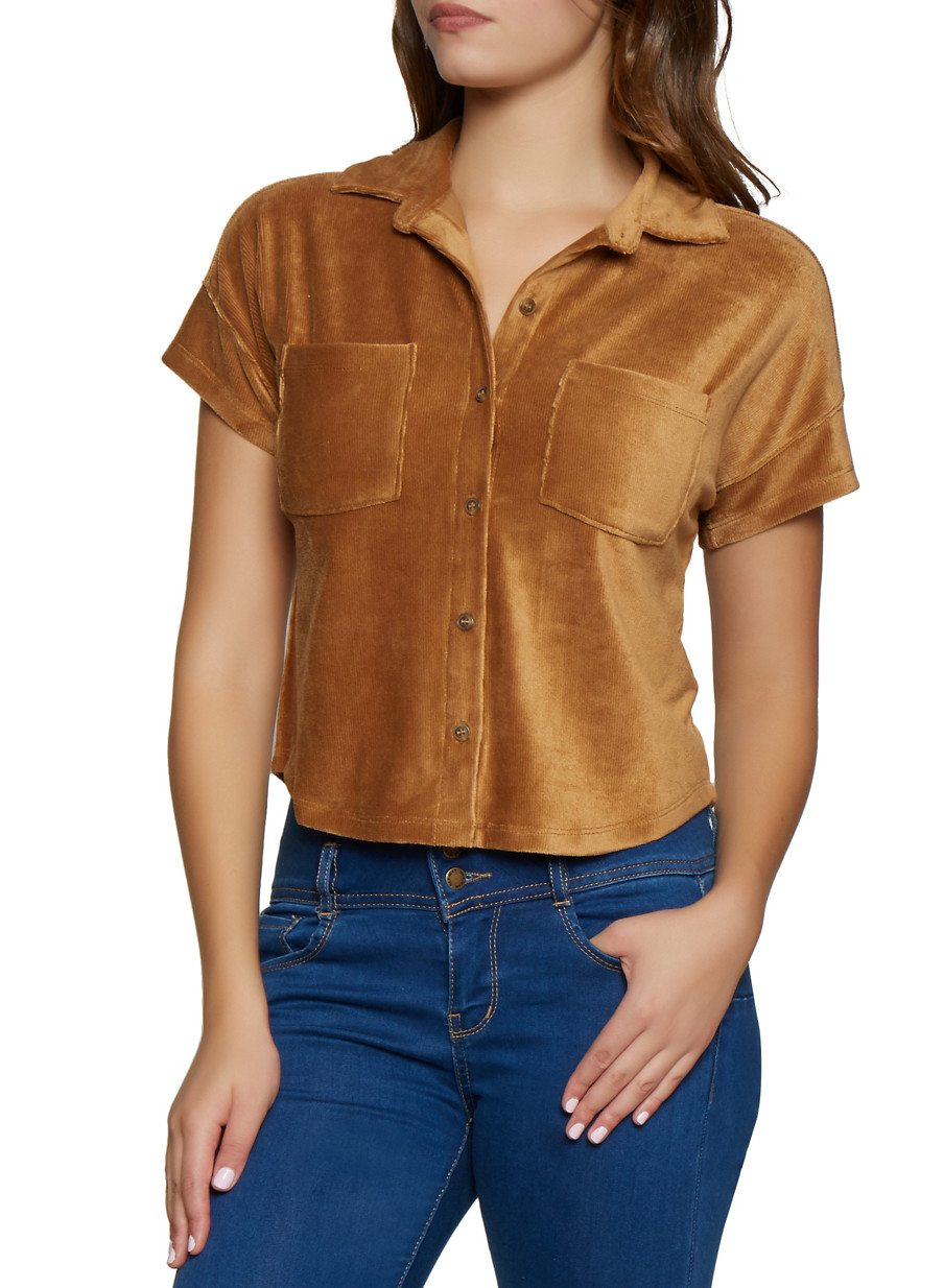 Button Front Corduroy Shirt