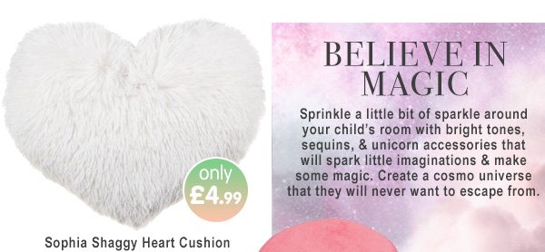 Sophia Shaggy Heart Cushion