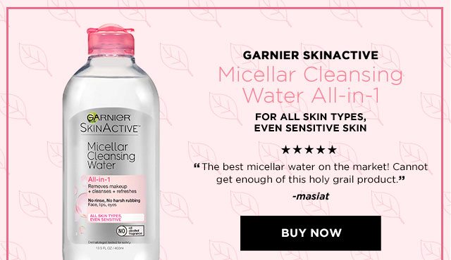 GARNIER SKINACTIVE - Micellar Cleansing Water All-in-1 - FOR ALL SKIN TYPES, EVEN SENSITIVE SKIN - “The best micellar water on the market! Cannot get enough of this holy grail product.” -masiat - BUY NOW