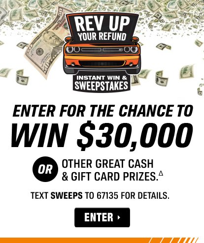 Enter for the chance to win $30,000 - or other great cash and gift card prizes Text SWEEPS to 67135 for details. - Enter