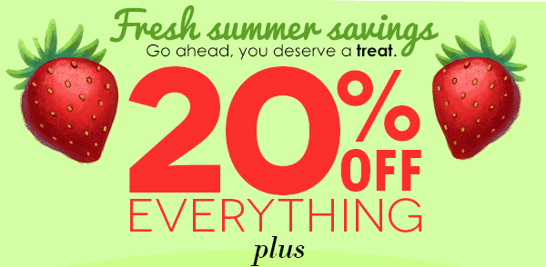 20% off everything plus 99¢ shipping on any order