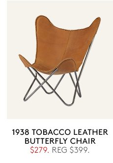 1938 tobacco leather butterfly chair