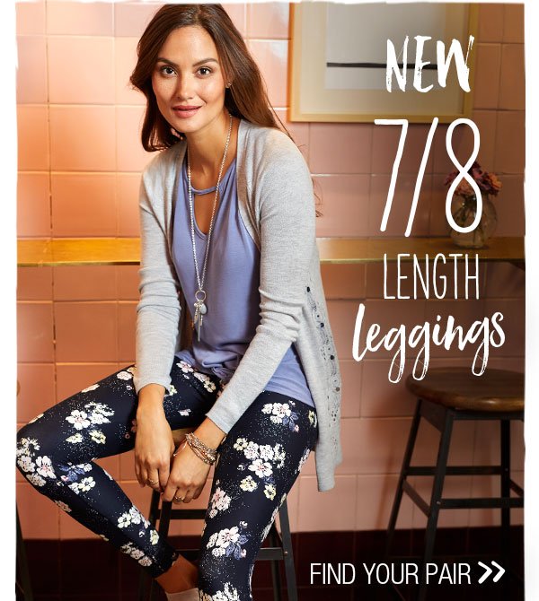 New 7/8 length leggings. Find your pair.