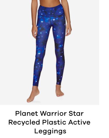 Planet Warrior Star Recycled Plastic Womens Active Leggings