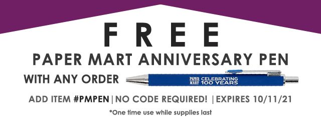 Free Paper Mart Anniversary Pen with Any Order