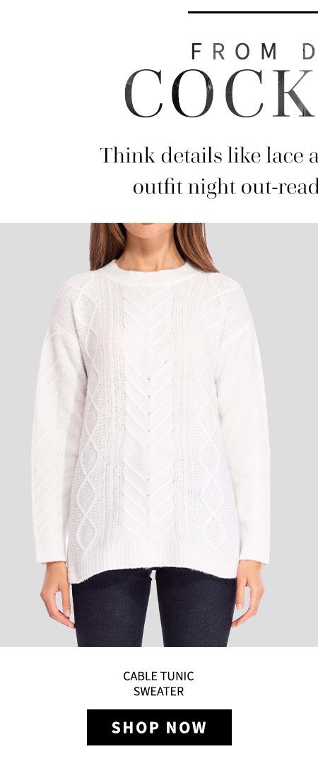 Cable Tunic Sweater 