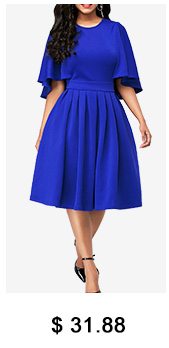 High Waist Pleated Cape Sleeve Pocket Dress