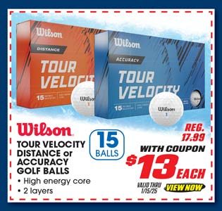 Wilson Tour Velocity Distance or Accuracy Golf Balls