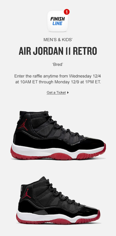 bred 11s finish line