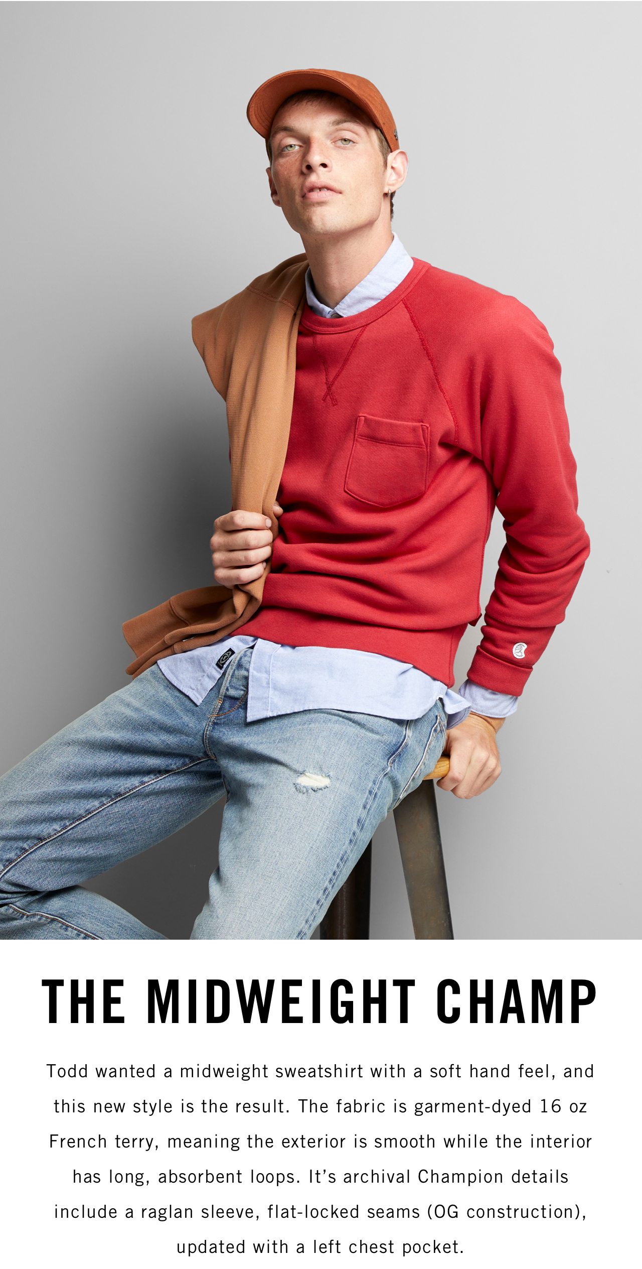 todd snyder midweight pocket sweatshirt