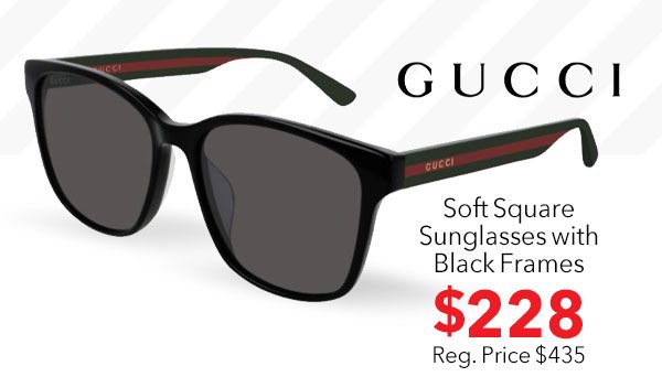 Gucci GG0417SK Soft Square Sunglasses, Black Frames, 56mm $228 (reg. price $435)