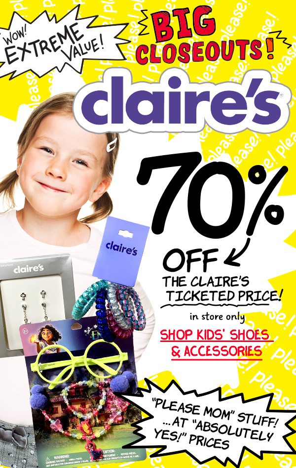 Claire's 70% Off Closeouts