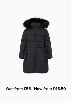 Flared padded coat with recycled fabric black