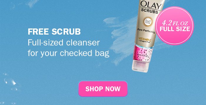 Free Scrub. Full-sized 4.2oz cleanser for your checked bag. Shop Now.