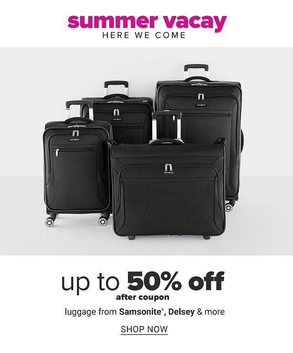 Summer Vacay here we come - Up to 50% off after coupon luggage from Samsonite, Delsey & more. Shop Now.