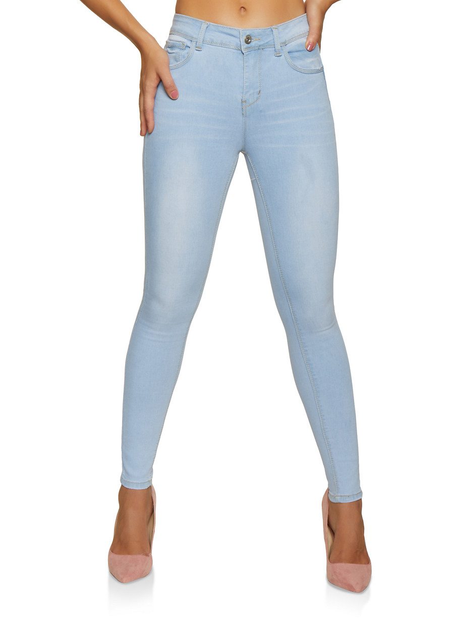 WAX Single Button Denim Skinny Jeans