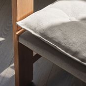 Shinola Utility Linen Wood Arm Striped Chair