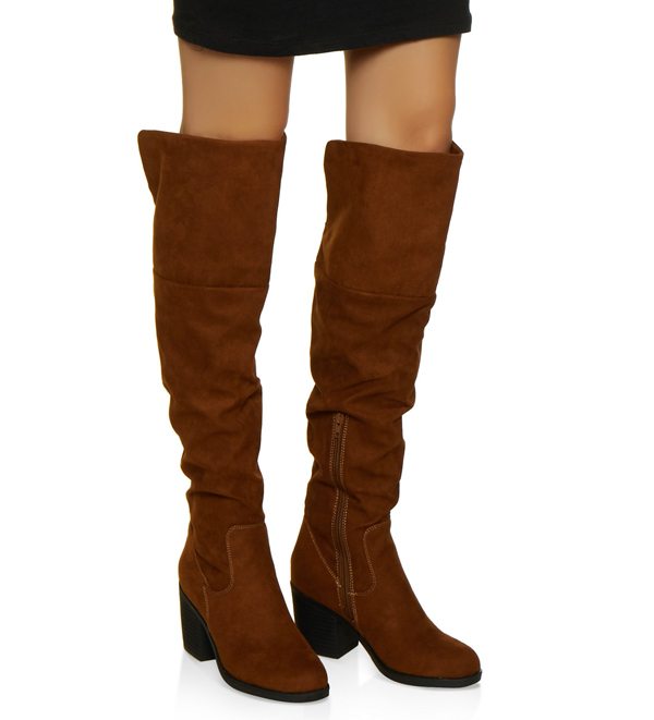 Over the Knee Block Heel Boots