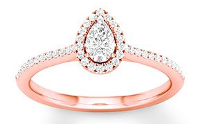 10K Rose Gold Diamond Engagement Ring