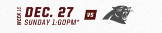 Dec 27 vs. Carolina Panthers