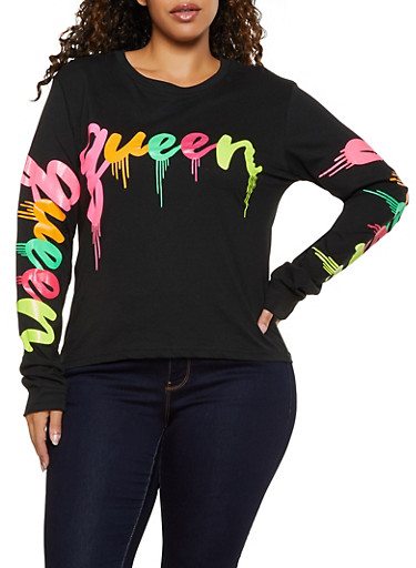 Plus Size Queen Long Sleeve Tee