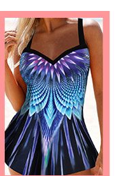 Printed Open Back Swimdress and Panty 