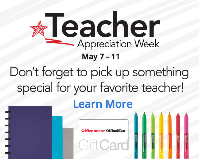 Teacher Appreciation Week and 20% Back in Rewards Coupon