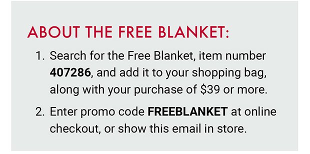 About the free blanket